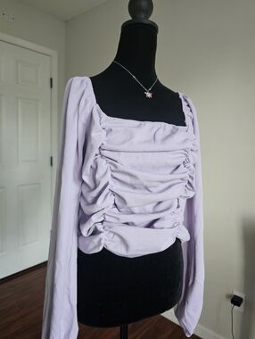 PLUS SIZE SQUARE NECK RUCHED Lilac